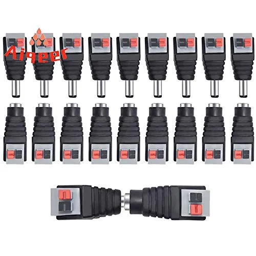 Paare 2.1 X 5.5 mm 12V DC Stecker Verbinder, DC Power Stecker Buchse Kit 10