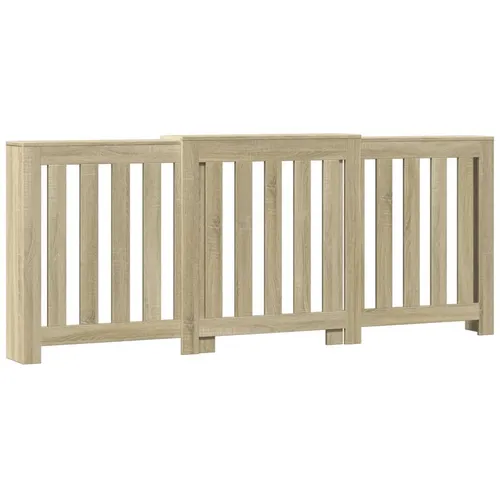 vidaXL Heizkörperverkleidung Sonoma-Eiche 205x21,5x83,5 cm - Heizkörperverkleidung in modernem Latten-Design, aus langlebigem Holzwerkstoff, bietet zusätzlichen Ablageplatz und passt perfekt in jedes Wohnzimmer.