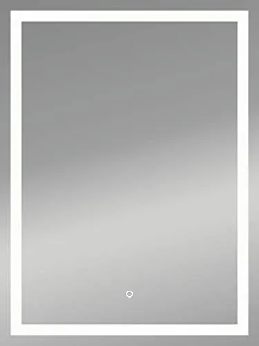 jokey Badspiegel FrameLight II silberfarben - Eleganter Badspiegel mit LED-Beleuchtung und Sensorschalter, rechteckig, ideal für modernes Badezimmerdesign. Maße: 50x70 cm, einfache Wandmontage.