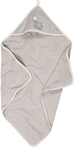 Playshoes Mädchen Frottee-Kapuzentuch Elefant 340045, 33 - Grau, 75x75cm