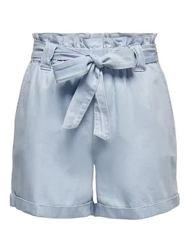 ONLY Jeansshorts Bea - Drapierte und geraffte Shorts für stilbewusste Frauen - Jeansshorts mit Drapierung und Raffungen, perfekt für warme Tage und lässige Outfits.