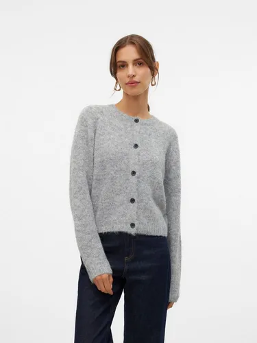 Vero Moda Strickjacke VMNOVAH LS O-NECK BUTTON CARDI GA NOOS grau XXL (46) - Modische Strickjacke in Medium Grey Melange, aus elastischem Material für optimalen Tragekomfort. Pflegeleicht und ideal für jeden Anlass. Größe: XXL.