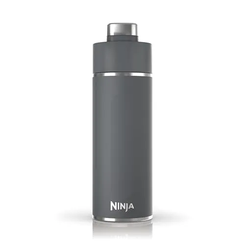 Ninja Thirsti 700 ml Trinkflasche – Grau DW2401EUUKGY - Thermobehälter für kohlensäurehaltige Getränke, hält Sprudel länger frisch und reduziert Einweg-Plastik. Modernes Design in mattem Grau für stilvolle Erfrischung.