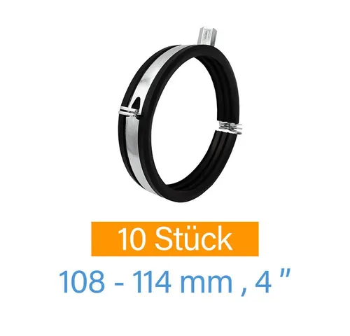 Symbionet 10x Stahl Rohrschelle 108-114 mm - Hochwertige Rohrhalterung für schnelle Montage in Wasser- und Heizungsanlagen. Mit Korrosionsschutz und Schalldämmung für zuverlässige Anwendung.