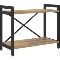 vidaXL Bücherregal aus Artisan Eiche mit schwarzem Stahlrahmen - Regal für stilvolle Buchaufbewahrung, kombiniert industrielles Design mit verstellbaren Füßen für optimale Stabilität in jedem Raum.