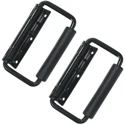 HMF 14991-02 Klappgriff 2er Set, Gefedert, 3 Loch, 13 x 3 cm, Schwarz