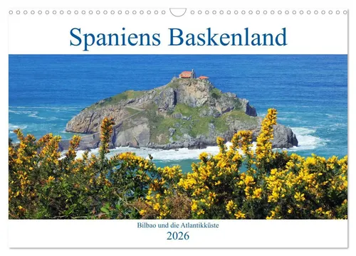 Gro Gro | Spaniens Baskenland Wandkalender 2026 - Kalender im Format DIN A3 quer mit 14 Seiten, bietet faszinierende Eindrücke von Bilbao und der baskischen Atlantikküste – ideal für Reisefans und Kunstliebhaber.