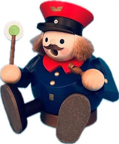 Rudolphs Schatzkiste Räuchermann Eisenbahner sitzend mit Pfeife Höhe 13cm NEU Räuchermännchen,Räuchermann,Räucherfigur,Raucher,Rauchmann,Räuchermännel,Smoker,Incense,Smokers