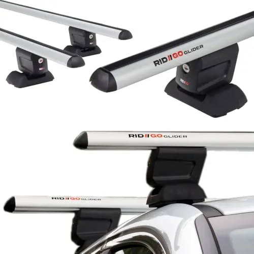 RIDIGO Glider Aluminium Dachträger für Peugeot 5008 1 I 5-Tür (2009-2016) fixpunkte Silber