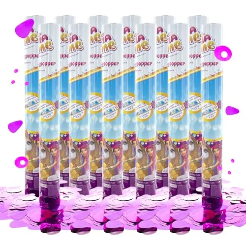 Party Factory – Konfettikanone Mia & Me Party Popper 1er – Partygadgets Konfetti Kanone 40cm mit bunt schimmernden Schnipseln für Kindergeburtstag – Bis 8m Flughöhe, für Innen & Außen
