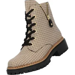 Rieker Schnür-, Zug- und Schnallenstiefel in Beige, Gr. 39 - Wanderschuhe für Damen mit warmem Fleecefutter und flexibler Gummisohle. Ideal für kühle Tage, bieten sie Komfort und modischen Look dank dekorativer Reißverschluss-Applikation.