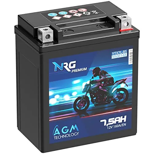 Produktbild NRG Premium YTX7L-BS AGM Motorradbatterie 7,5Ah