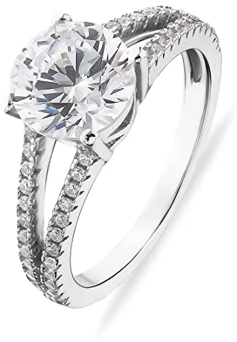 FAVS Damen-Damenring 925er Silber 1 Zirkonia 56, Silber 32021724