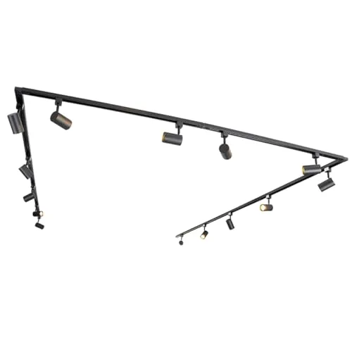 QAZQA Modernes 1-Phasen-Schienensystem Komplettset - Moderne Lampe für Innenbeleuchtung, dimmbar und ideal für Esszimmer, Büro oder Wohnzimmer. Max. 14 x 50 Watt, IP20 Schutz.