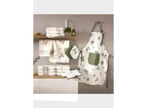 Geschirrtuch Gr. 3, grün (weiß), 3, 1 Stk., Baumwolle, Geschirrtücher