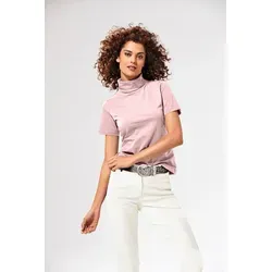 heine T-Shirt Rollkragen-Shirt Kurzarm rosa 38