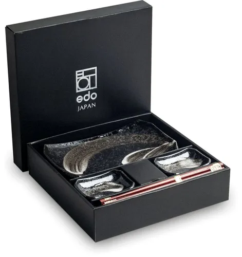 WestCraft Sushiteller SUSHI TELLER SET, Sushi Geschirr Set, Mehrteiliges Sushi-Set, (6 St), für 2 Personen Sushi-Teller, Schalen und Essstäbchen versch. Designs