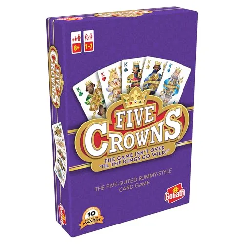 Goliath – Five Crowns, Kartenspiel ab 8 Jahren, Gesellschaftsspiel für 1 bis 7 Spieler, Rummy Style Spiel, Reisespiel für Kinder und Erwachsene, Rommé-ähnlich, Deutsche Anleitung Verfügbar