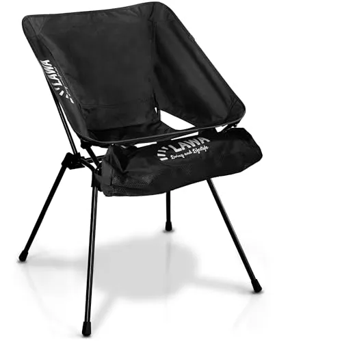 Campingstuhl faltbar 50cm Sitzhöhe ultraleicht Aluminium 112 kg Traglast Faltstuhl Outdoor Klappstuhl klein Picknick Stuhl tragbar Angelstuhl klappbar Balkonstuhl bequem Camping Stuhl