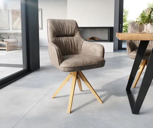 DELIFE Polsterstuhl Zelia-Flex mit Armlehnen in grau von Delife