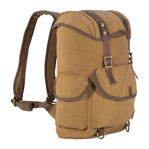 MFH Fuchs Rucksack-30042N Braun L - Tagesrucksäcke aus hochwertigem Echtleder mit gepolsterten, verstellbaren Schultergurten und praktischem Rucksackdeckel für optimalen Tragekomfort.