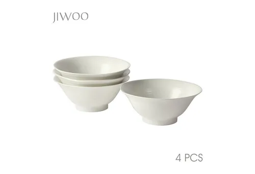 JIWOO Schüssel 4er,Ø20cm, Japanische Ramenschüssel, Donburi-Schüssel, Pastaschüssel, hochwertiges Keramik, (Keramik-Geschirrset, 4-tlg), Mikrowellen-und spülmaschinenfest,glasiert,Ø20cm,Minimalistisches