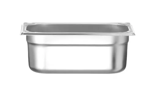 HENDI Gastronormbehälter, Temperaturbeständig von -40° bis 300°C, Heissluftöfen-Kühl- und Tiefkühlschränken-Chafing Dishes-Bain Marie, Stapelbar, 2.8L, GN 1/4, 265x162x(H) 100mm, Edelstahl