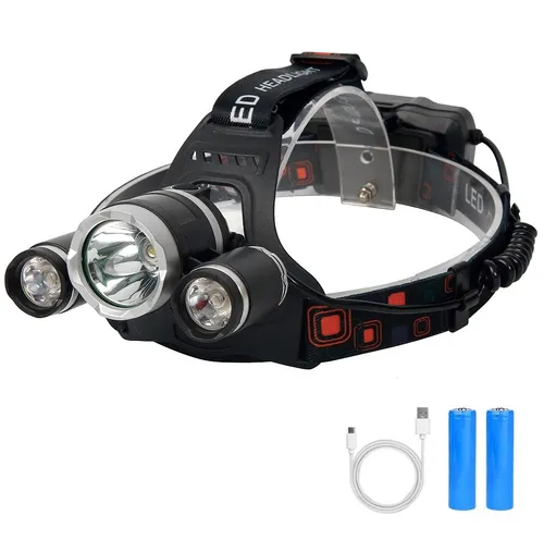 Wisam® 3000 Lumen LED Stirnlampe mit 4 Modi & aufladbaren Batterien
