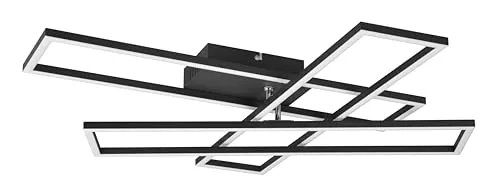Reality Leuchten Deckenleuchte Corso R64423132, Schwarz matt mit Fernbedienung - Moderne LED Deckenleuchte in Schwarz matt, 36 Watt, stufenlos dimmbar und mit einstellbarer Lichtfarbe für individuelle Beleuchtung in jedem Raum.