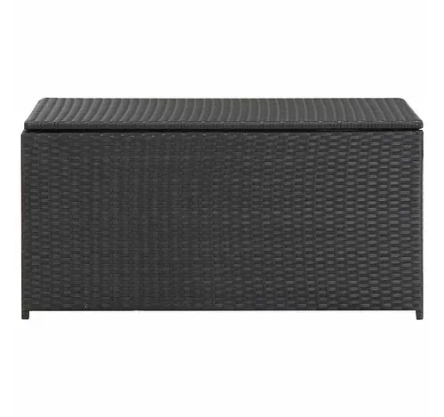 Gartenbox Poly Rattan 100x50x50 cm Schwarz - Auflagenbox aus strapazierfähigem Poly-Rattan, ideal zur Aufbewahrung Ihrer Kissen und Gartenutensilien, pflegeleicht und wetterbeständig.