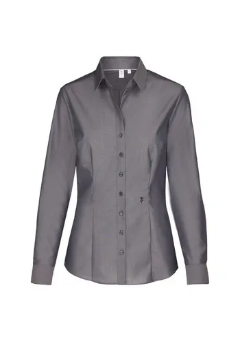 Hemdbluse SEIDENSTICKER Damen XS, grau - Elegante Slim Fit Hemdbluse aus 100% Baumwolle, unifarben und bügelfrei. Ideal für einen femininen Look im Büro oder Freizeit.