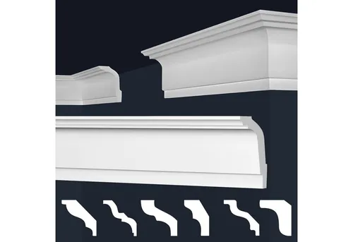 marbet design Stuckleiste E-33, 2 Meter / 1 Leiste, XPS Styropor weiß - Deckenleisten Deckenstuck Leisten E-Leisten - (2 Meter / 1 Leiste E-33)