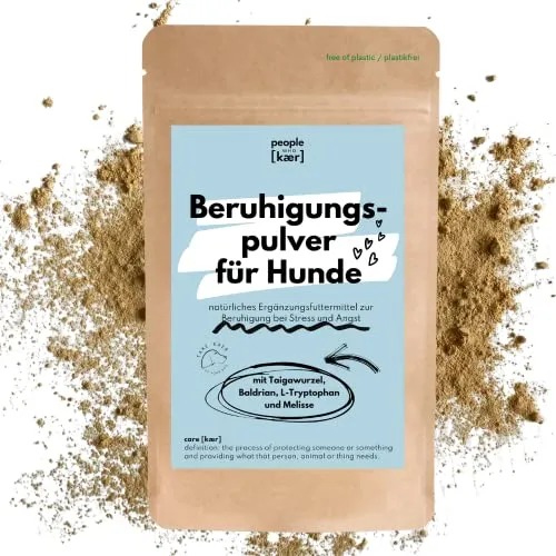 People who Kaer Pulver für Hunde 200g, natürliche Entspannung & Beruhigung, Anwendung bei Angst & Stresssituationen, Nahrungsergänzung für Hund mit Taigawurzel, Baldrian, Kamille