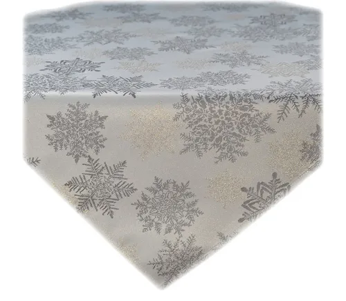 texpot Tischdecke Tischläufer Stickerei Schneeflocken Tischtuch (1-tlg)