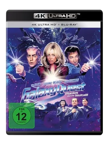 Galaxy Quest - Planlos durchs Weltall [4K Ultra HD] + [Blu-ray] - Sci-Fi Komödie, erleben Sie intergalaktische Abenteuer mit hochauflösender Bildqualität, ideal für Filmfans.