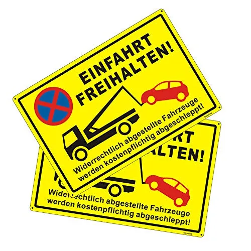 Goodvia Einfahrt Freihalten Schild Metall 45 * 30 cm von Goodvia