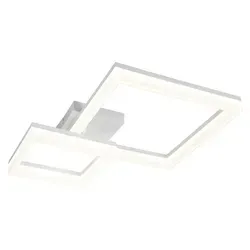 Reality Leuchten Große LED Deckenlampe Weiß 62cm - Lampen für Erwachsene, moderne Deckenleuchte mit zwei LED-Leuchteinheiten, energiesparend und ideal für jeden Raum mit 2800lm Lichtstrom.