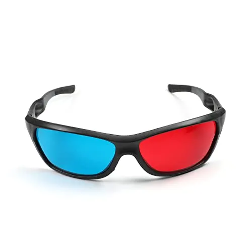 Othmro 1 x rot-blaue 3D-Brille/Cyan-Anaglyphen-Brille, dimensionale 3D-Visionbrille für TV-Spiele, DVD, 3D, virtuelles Video