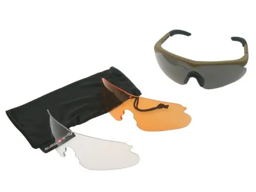Swiss Eye Raptor Schutzbrille - rubber brown, 3 Gläser mit Antifog - Sportausrüstung & -bekleidung, ideal für Outdoor-Sportarten mit Antifog- und Antiscratch-Technologie für klare Sicht und Langlebigkeit.