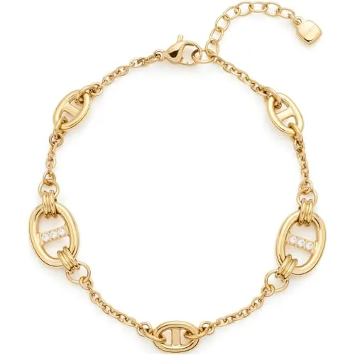 JEWELS BY LEONARDO Armband Herma - Armband für Damen aus goldfarbenem Edelstahl mit Zirkonia-Steinen, ideal für elegante Looks und robust, allergikerfreundlich.