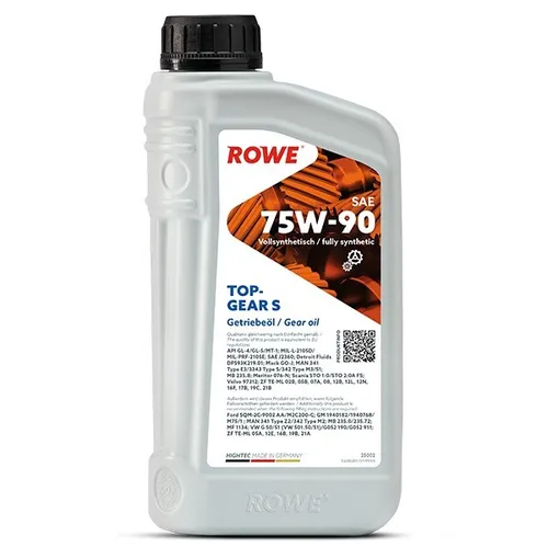 ROWE HIGHTEC TOPGEAR SAE 75W-90 S 5L Getriebeöl - Vollsynthetisches Schaltgetriebeöl der Viskositätsklasse SAE 75W-90, sorgt für optimale Schaltperformance und schützt vor Verschleiß.