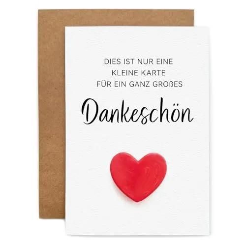 YISCOKO Dankeschön Geschenke-1 PC Dankeskarten 10.5 * 15cm(mit Umschlag aus Kraftpapier und goldene fkleber) Danke Karte Erzieherin,Dankeschön Karte für Familie,Freunde,Kollege