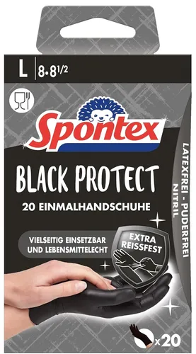 Spontex Nitril-Handschuh Black Protect Größe L schwarz 20 Stück
