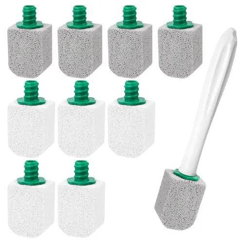 Vaskula Bimsstein Toilettenreiniger 10 Stück Toilettenbimstein mit Griff Weiß und Grau Bimsstein Toilette Toilettenflecken und Kalk Entfernen Geeignet zur Reinigung von Keramikbadewannen