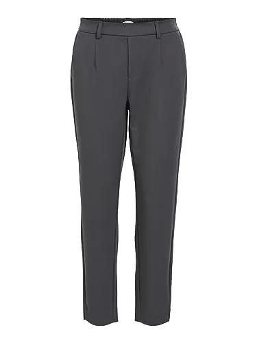 Object Stoffhose Lisa - Drapiert/gerafft - Jeans mit Slim Cropped Fit und elastischem Rücken, aus recyceltem Polyester für umweltbewusste Modebewusste. Ideal für stilvolle Outfits.