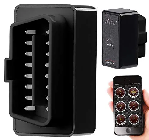 Lescars OBD2-Profi-Adapter mit Bluetooth - OBD-II Diagnosewerkzeuge für Android-Mobilgeräte, bietet Live-Datenübertragung und Fehlercode-Auslesung in Echtzeit für Ihr Fahrzeug.