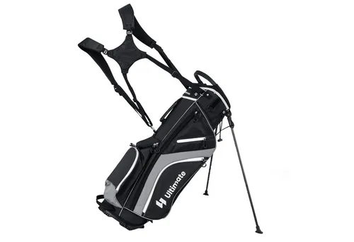 COSTWAY Golftrolley + Golfbag, Golf Standtasche mit 6 Taschen