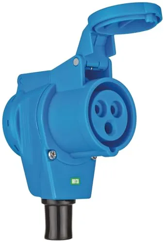 Brennenstuhl CEE-Winkelkupplung 230V/16A Camping - Steckdosen & Zubehör, IP44 für den Außenbereich, ideal für Wohnwagen und Caravan, mit Schutzkontakt- und CEE-Steckdose für optimalen Schutz.