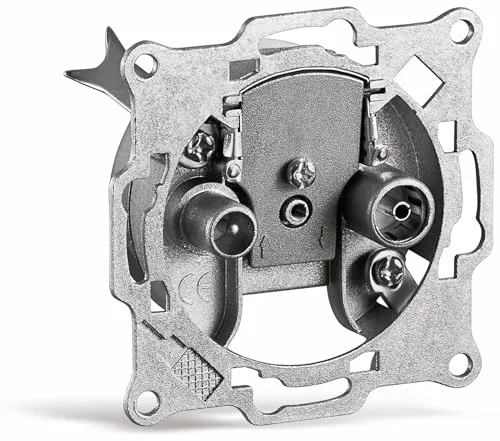 Goobay 67011 SAT Antennensteckdose - 2 Loch Koax Anschlussdose, flexibel einsetzbar für Kabelfernsehen und Multimedia mit 4 dB Anschlussdämpfung