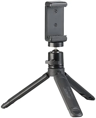 Somikon Smartphone Ständer: Mini-Dreibein-Stativ aus Alu, Kugelkopf, Smartphone-Halterung, 15,5 cm (Tischstativ, Tripod, Handyhalter mit Stative)